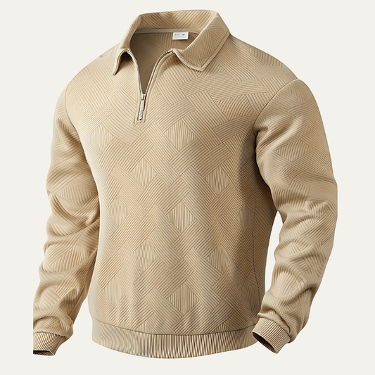 Men's Cable Knit Quarter Zip Sweater - OutfitLondon