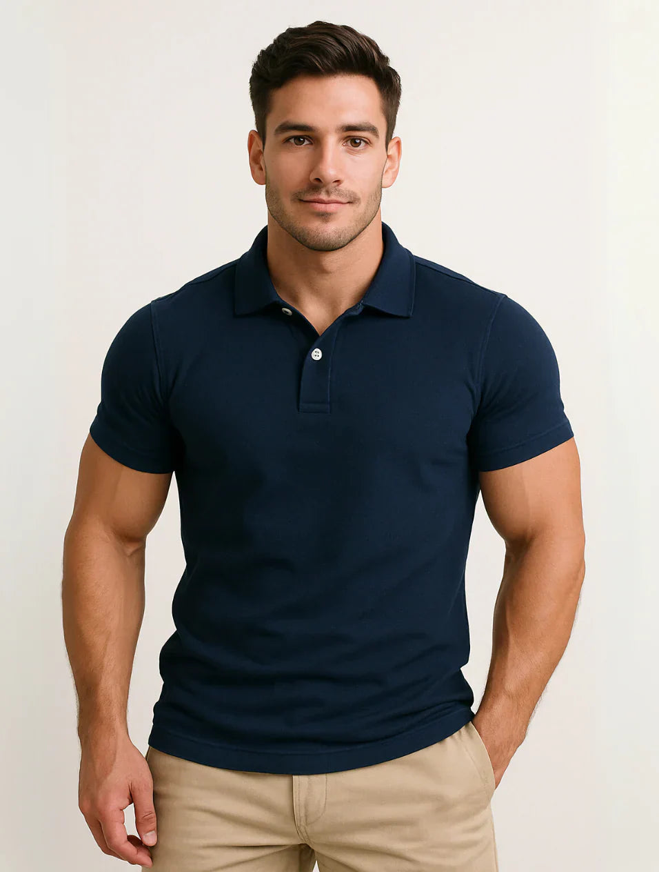 Classic Dark Blue Polo Shirt for Men