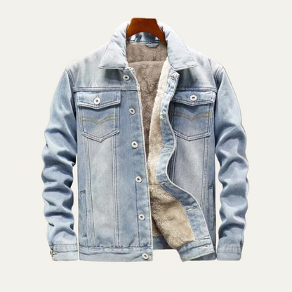 Warm Insulated Fleece Trucker Jacket for Men