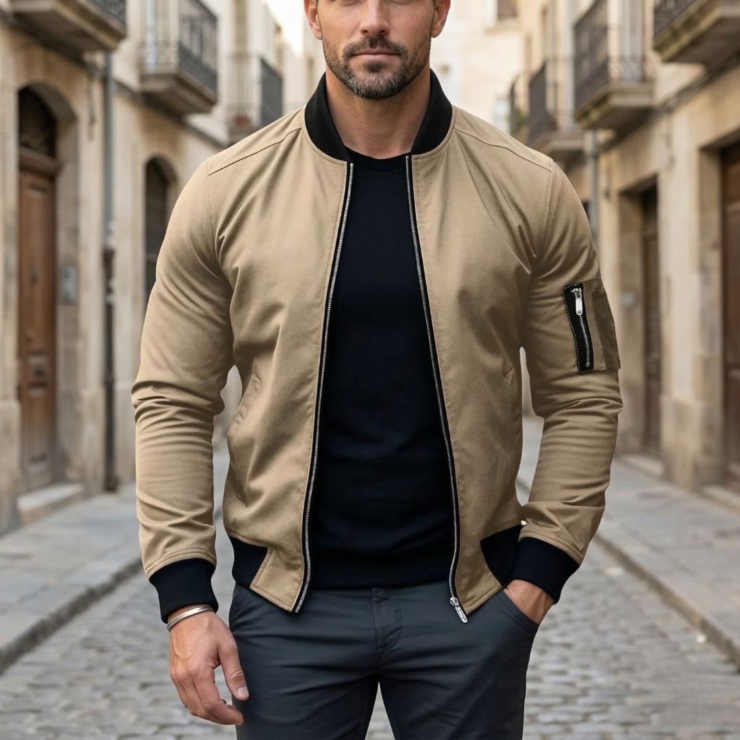 Slim Fit Zipper Jacket Casual Everyday Coat - OutfitLondon