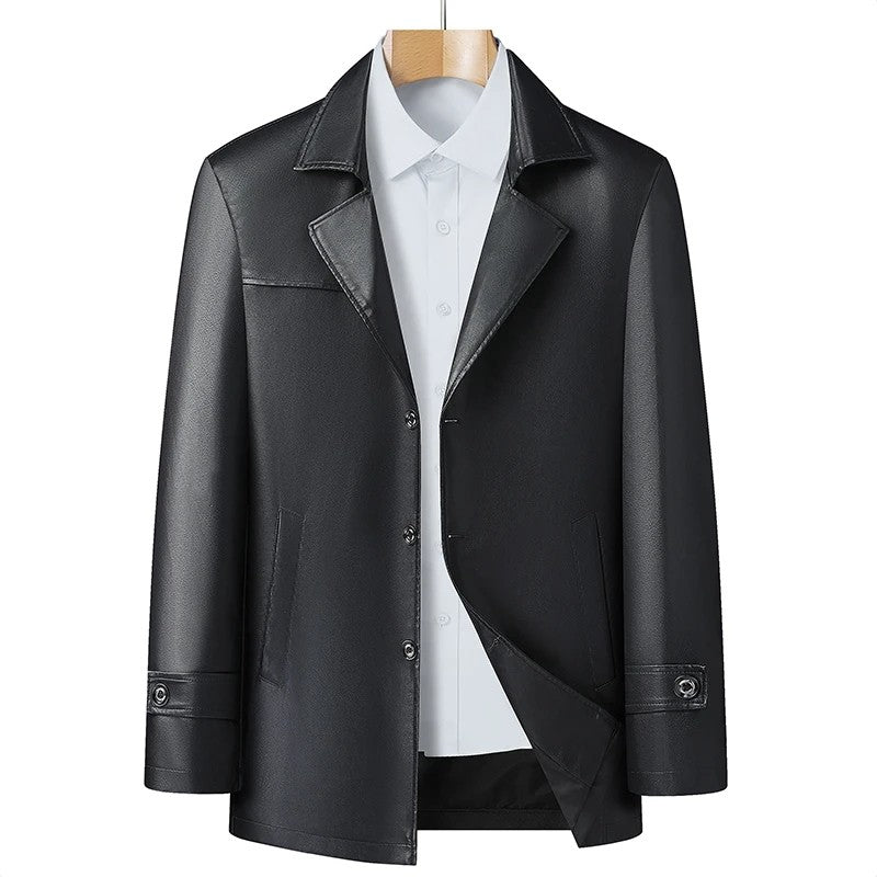 Premium Fake Leather Long Coat - OutfitLondon