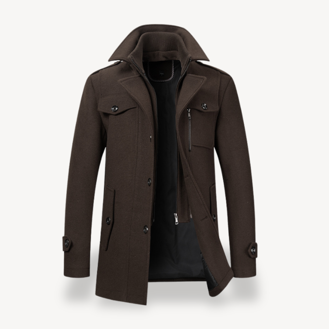 Classic Fit Mens Wool Pea Coat