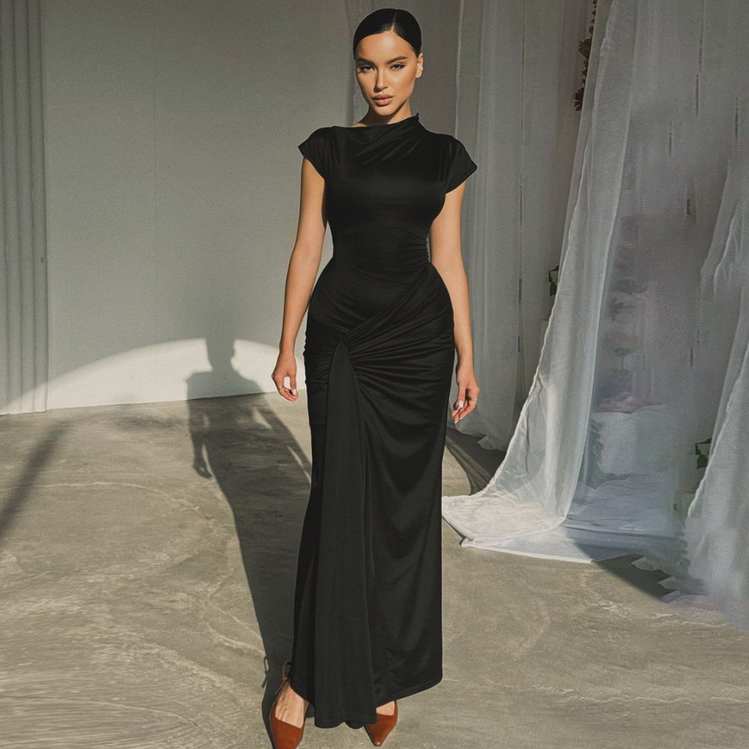 Chic Bodycon Wrap Formal Evening Dress - OutfitLondon