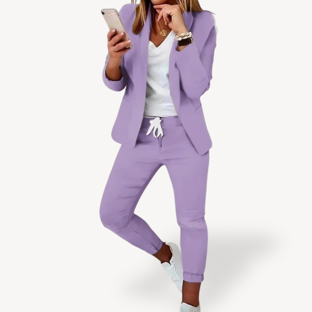 Relaxed Fit Cotton Jogger Suit Set for Women