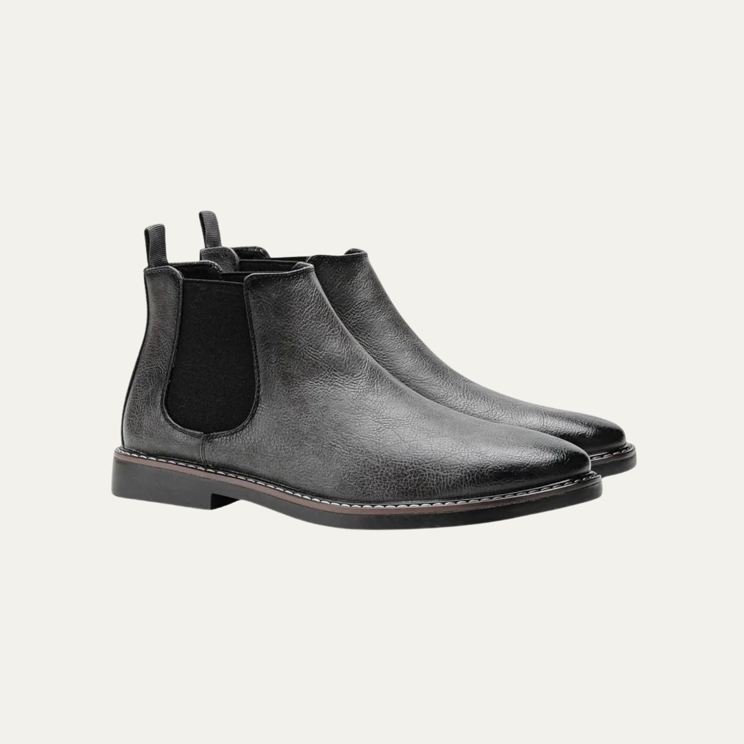 Men's Brown Faux Leather Chelsea Ankle Boot - OutfitLondon
