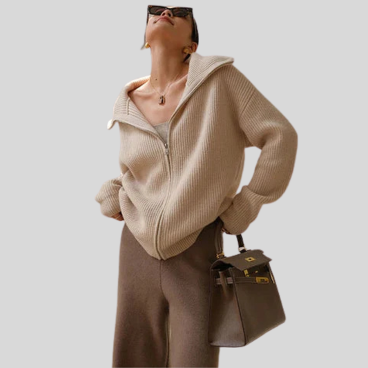 Soft Relaxed Fit Half Zip Sweater - OutfitLondon