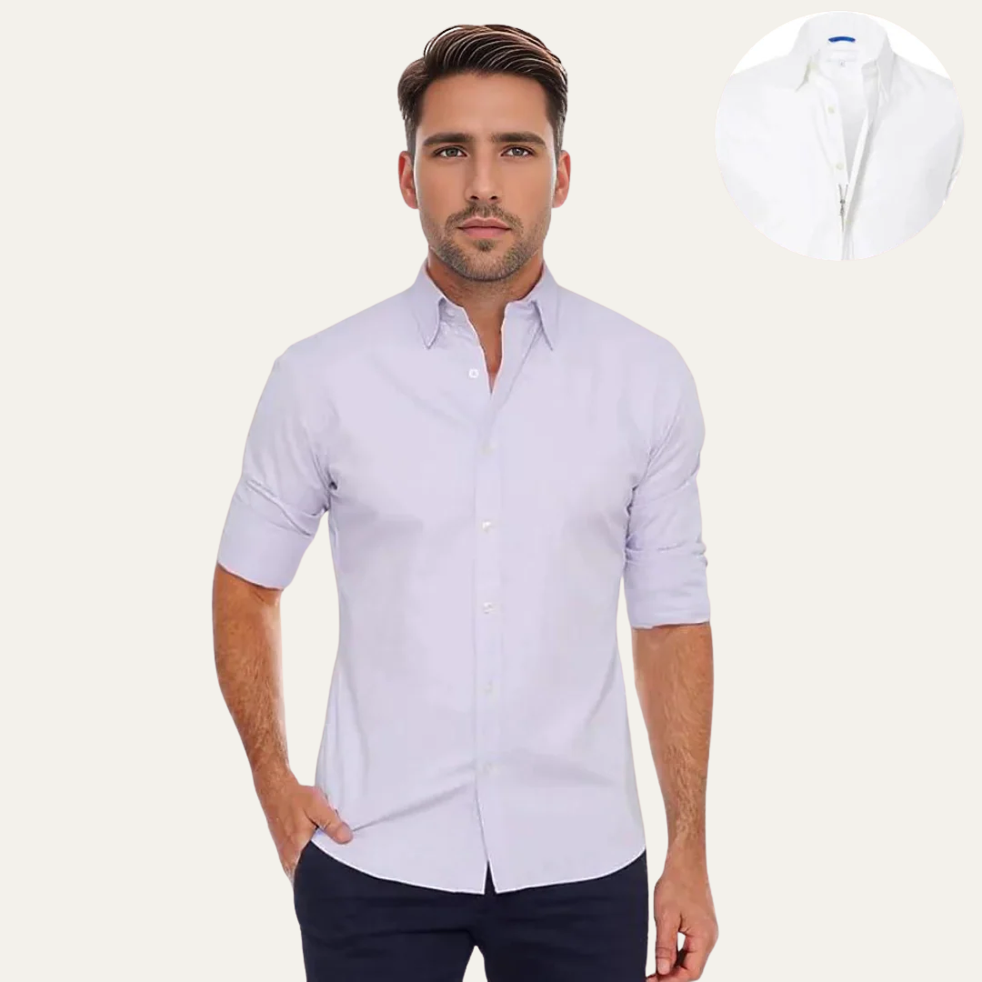 Classic Fit Mens Long Sleeve Dress Shirt - OutfitLondon