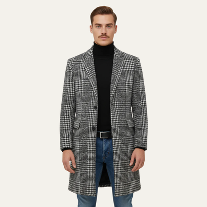 Warm Plaid Overcoat for Men