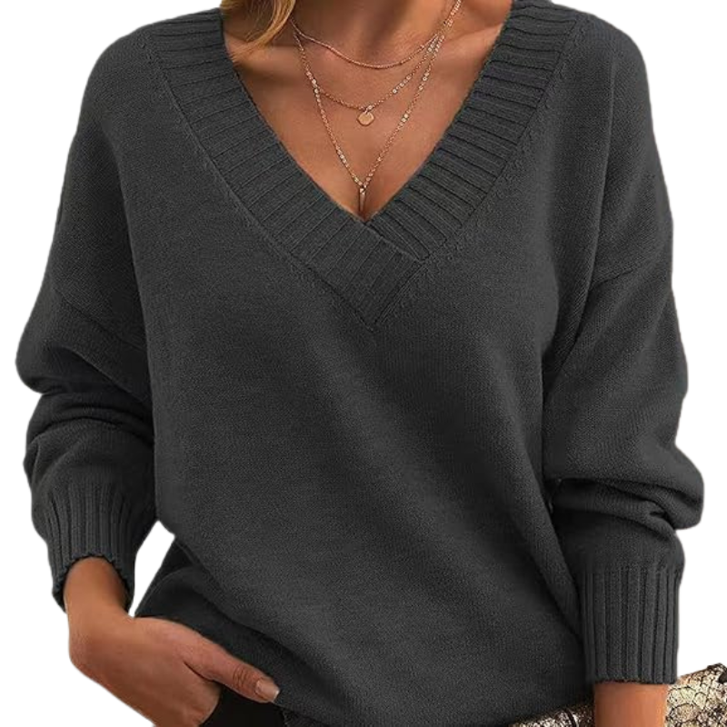 Cozy Ladies V-Neck Cashmere Jumper - OutfitLondon
