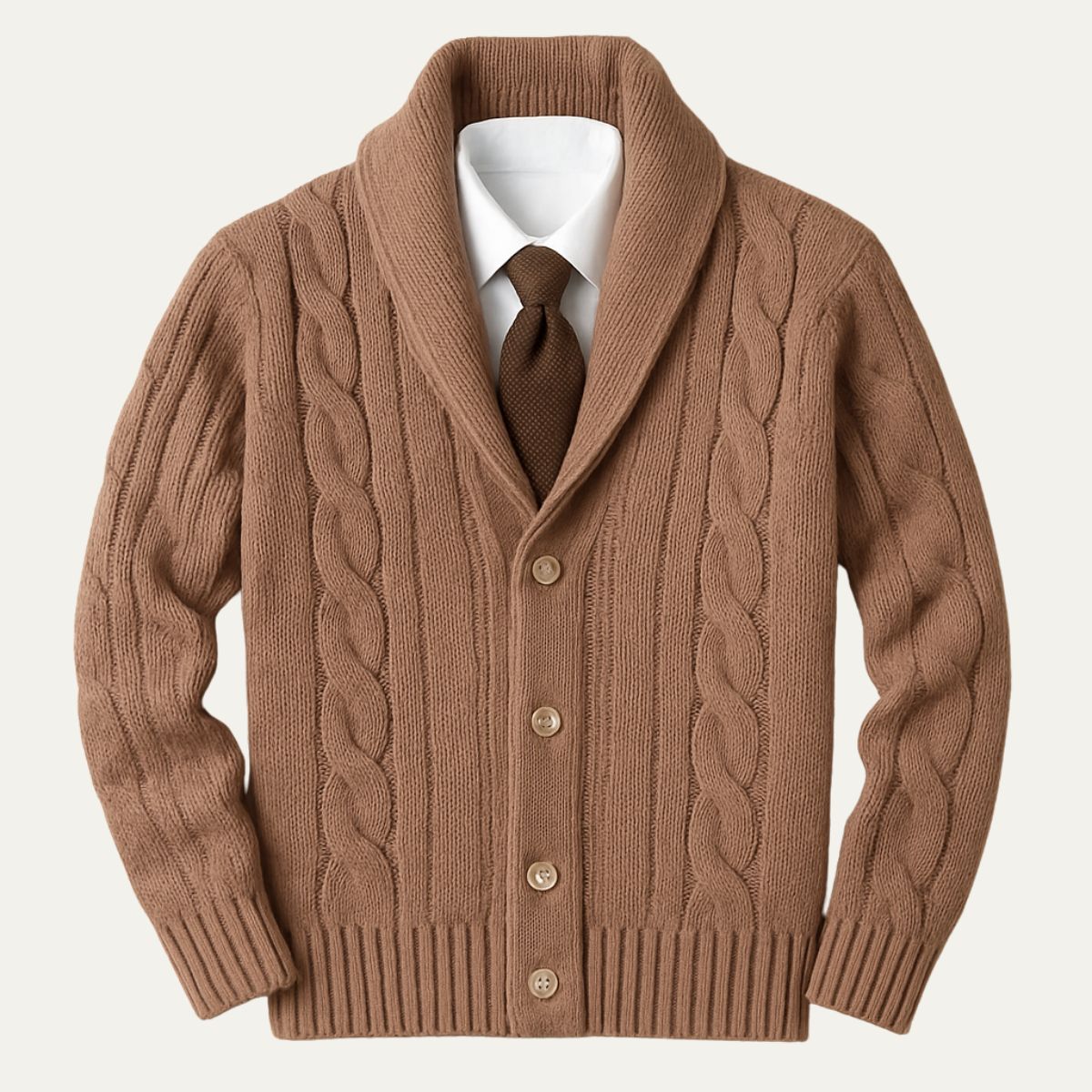 Men's Warm Crew Neck Knitted Cardigan
