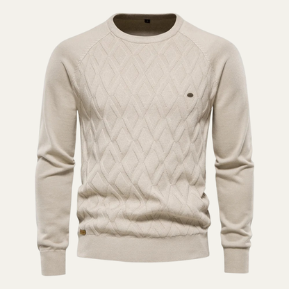 Traditional Cable Knit Men's Crew Neck Sweater - OutfitLondon