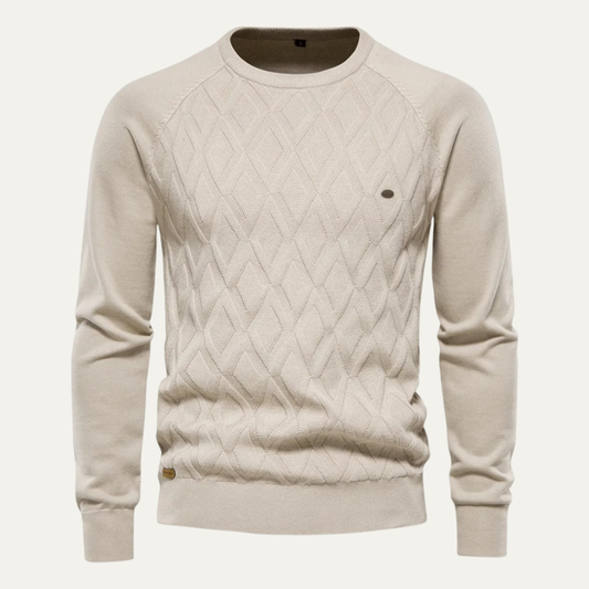 Traditional Cable Knit Men's Crew Neck Sweater - OutfitLondon