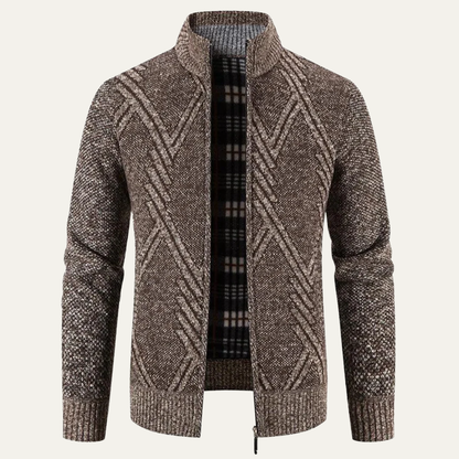 Men's Crew Neck Zip Up Sweater Cardigan