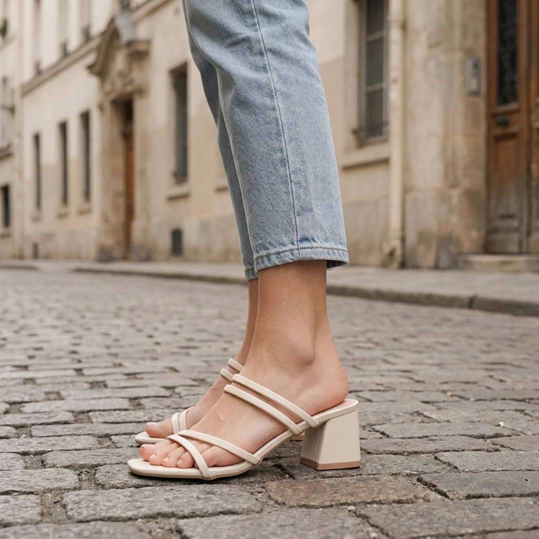Ladies High Heel Open Toe Ankle Strap Sandals - OutfitLondon