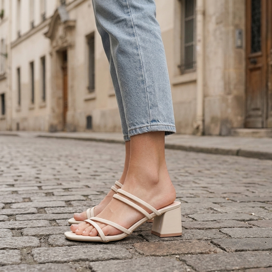 Ladies High Heel Open Toe Ankle Strap Sandals - OutfitLondon