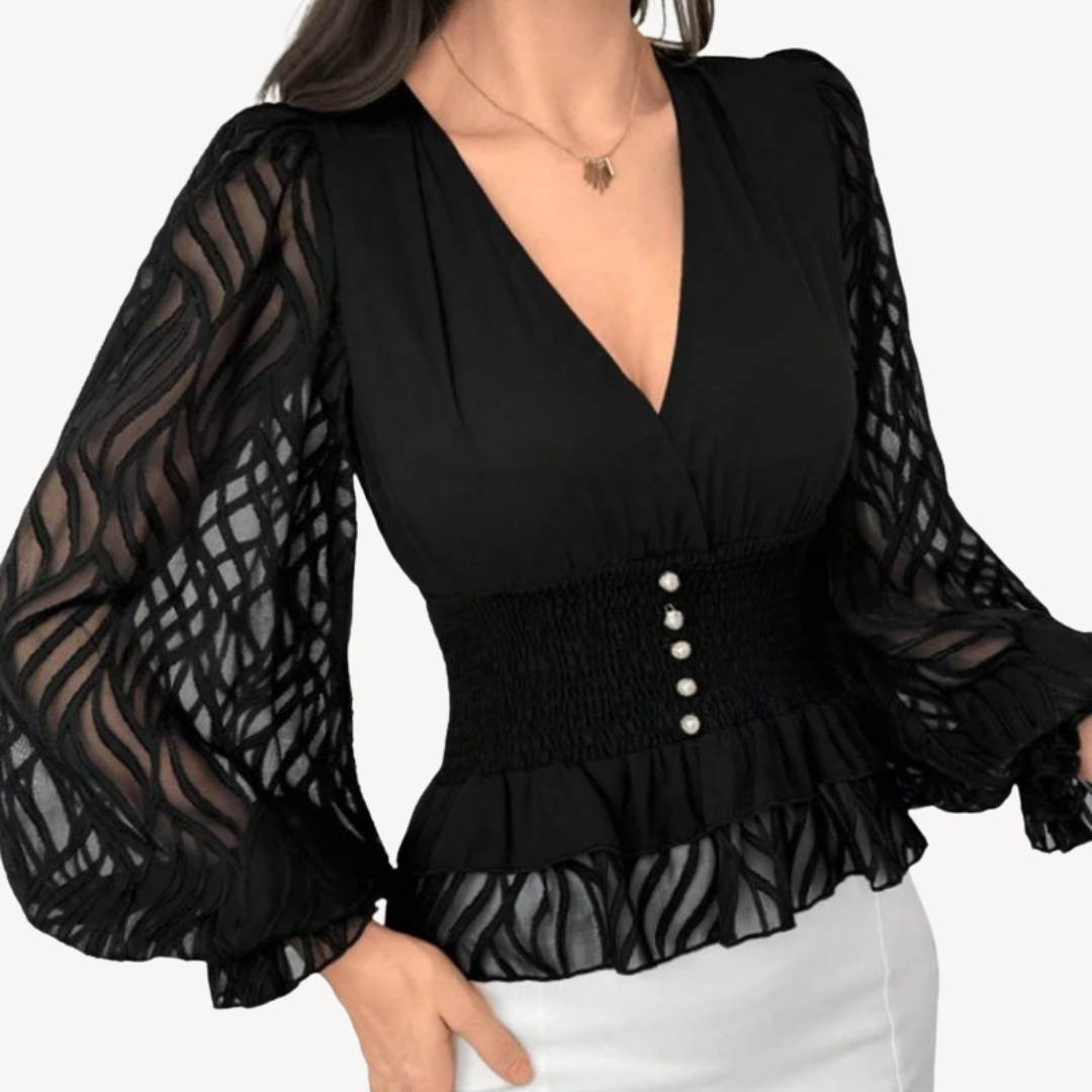 Chic Lightweight Ruffle Blouse Top - OutfitLondon