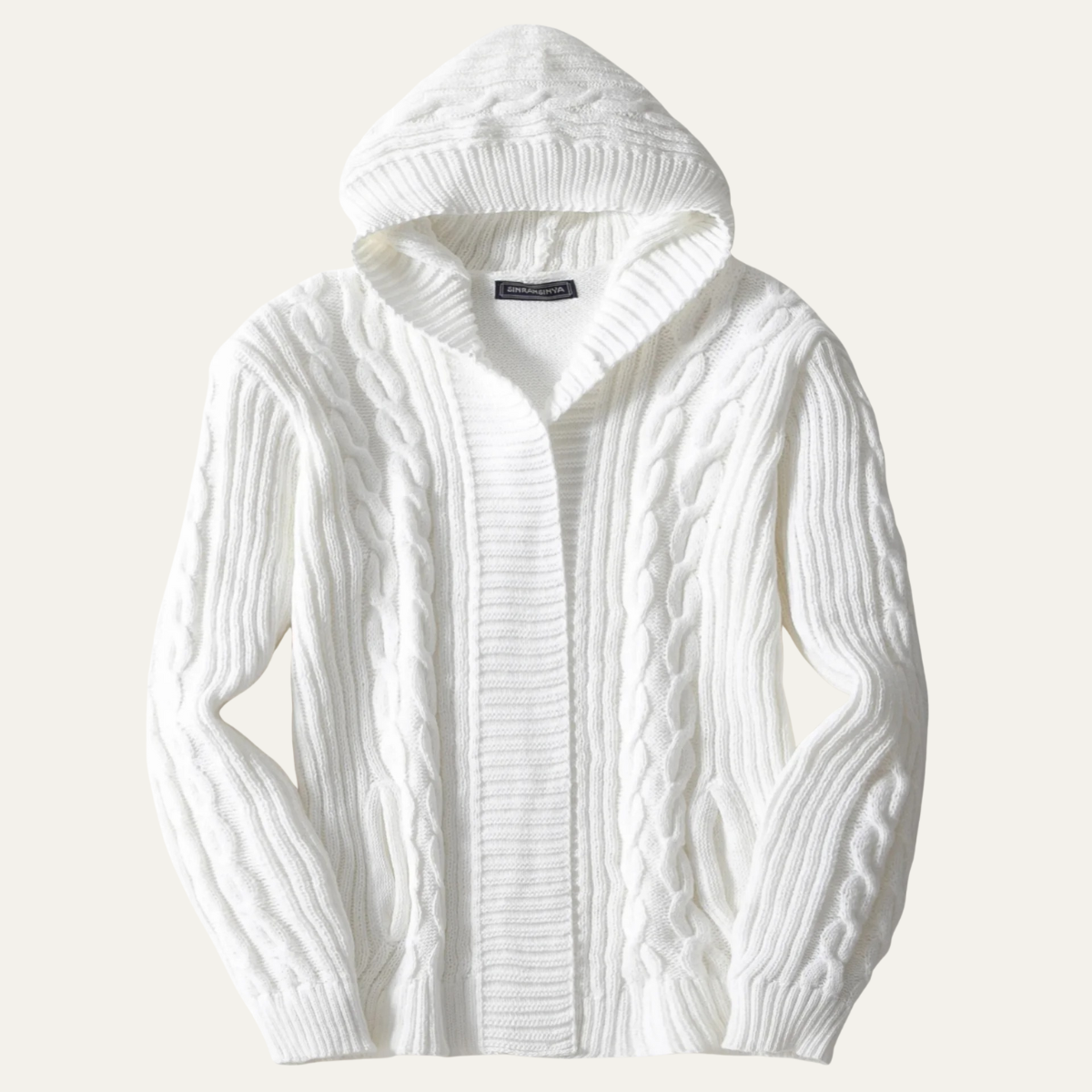 Warm Mens Cable Knit Hooded Winter Sweater - OutfitLondon