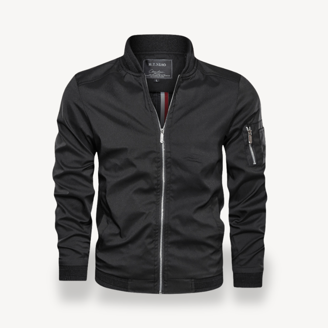 Men's Slim Fit Zipper Bomber Jacket - OutfitLondon