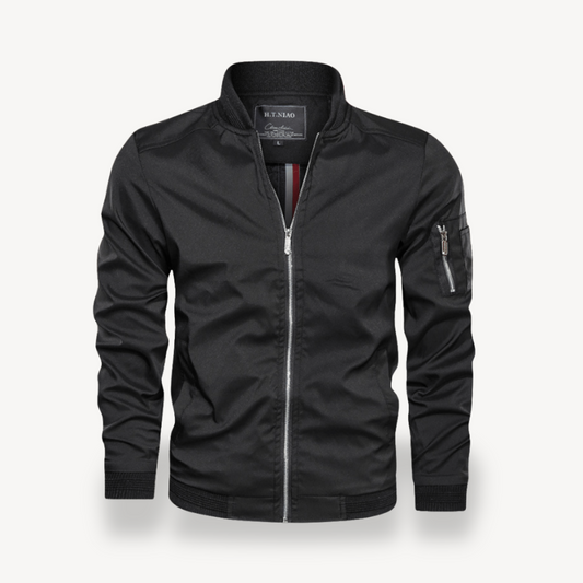 Men's Slim Fit Zipper Bomber Jacket - OutfitLondon