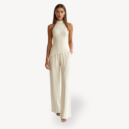 Chic Ruffled Sweater Two Piece Women's Outfit - OutfitLondon