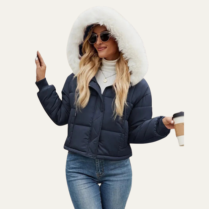 Short Puffy Winter Coat for Women
