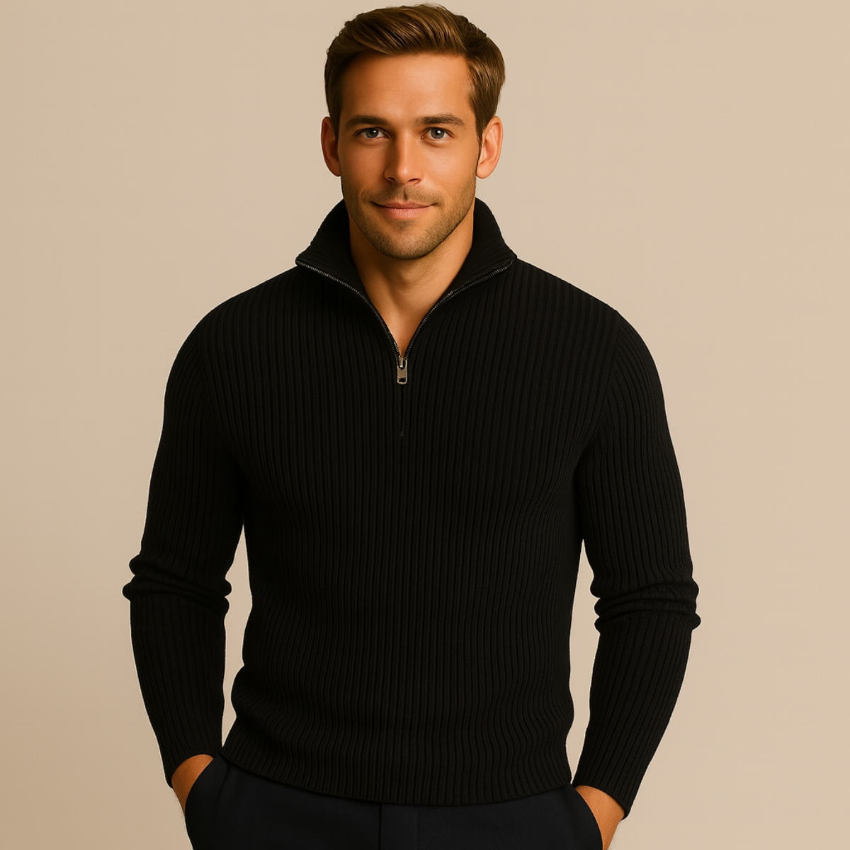 Warm Wool Quarter Zip Sweater