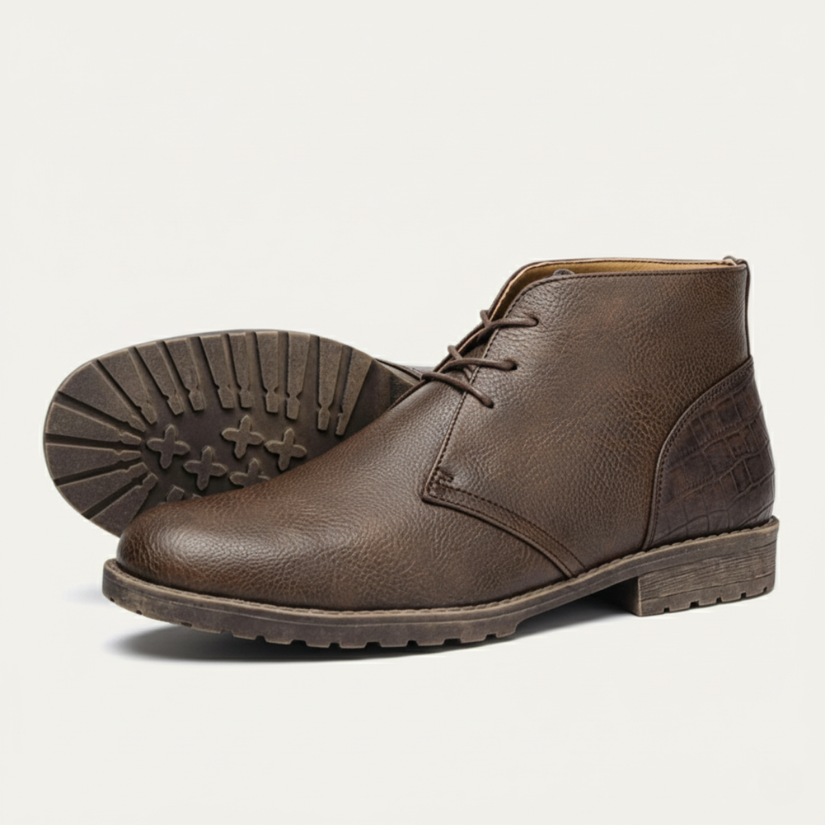 Vintage Men's Brown Leather Ankle Boots