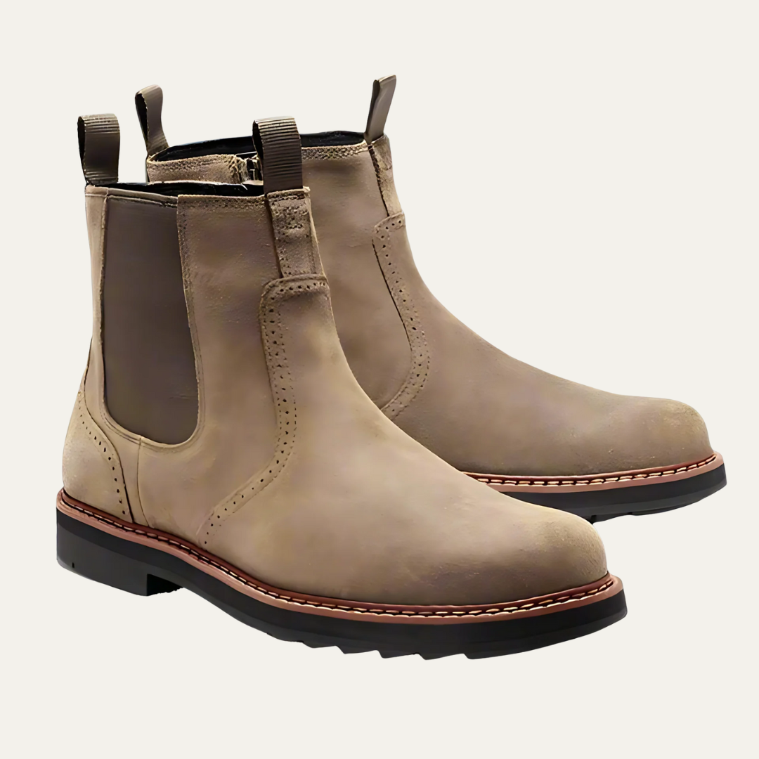Men's Elastic Side Zipper Ankle Boots - OutfitLondon