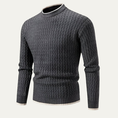Men's Thick Cable Knit Crew Sweater