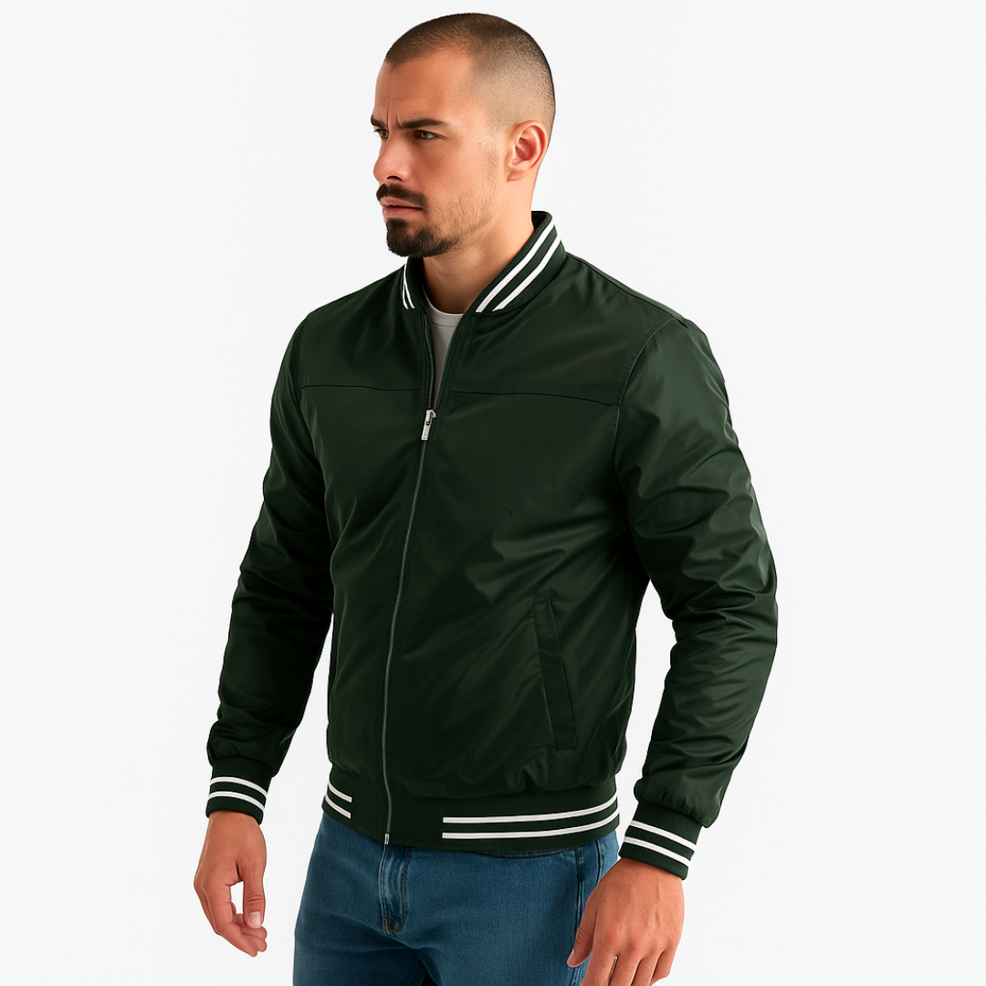 Men's Vintage Style Stripe Bomber Jacket - OutfitLondon