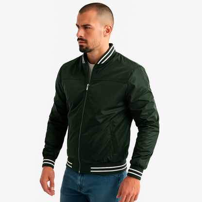 Men's Vintage Style Stripe Bomber Jacket - OutfitLondon