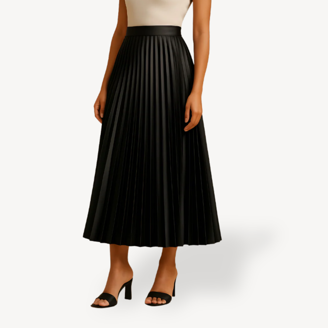 Luxury Folded Knee Length Skirt for Women - OutfitLondon