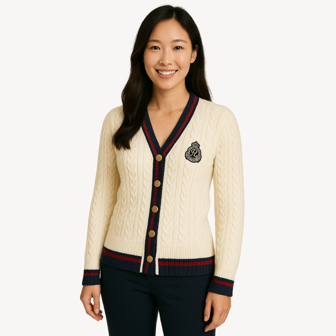 Classic Fit V-Neck Ladies Cardigan Sweater - OutfitLondon