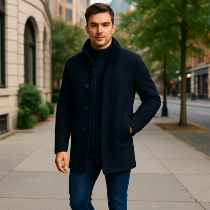 Warm Mens Classic Wool Winter Coat