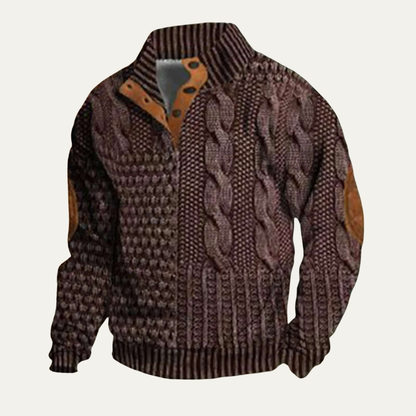 Men's Warm Padded Fleece Neck Sweater