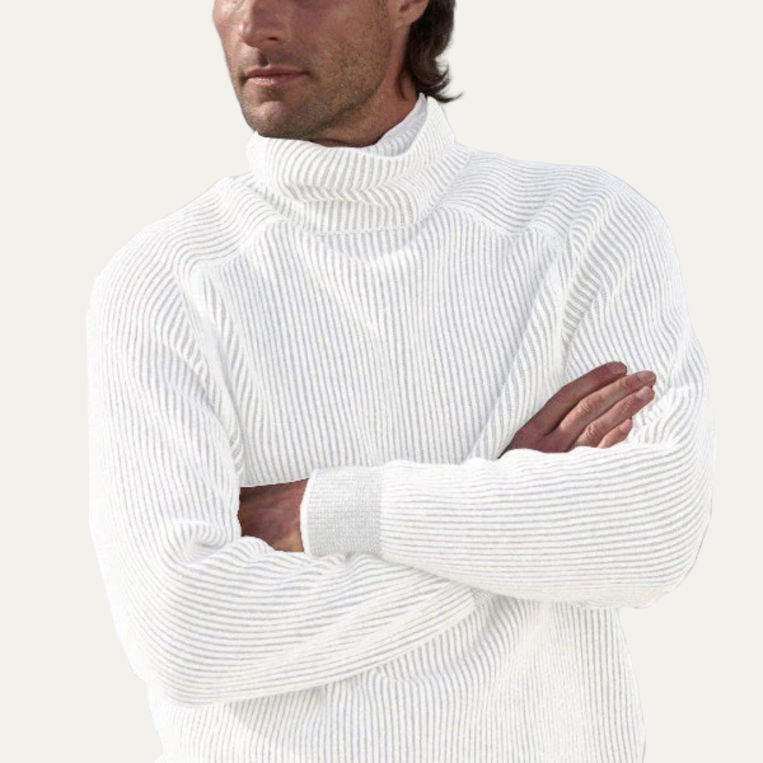 Thick Cable Knit Men's Turtleneck Sweater