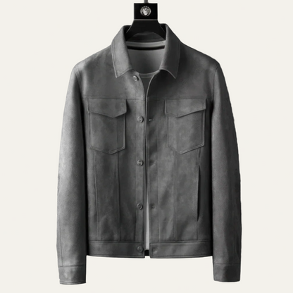 Men's Soft Leather Denim Jacket