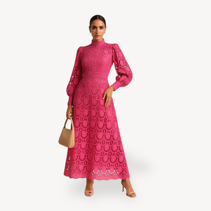 Elegant Floral Knee Length Dress - OutfitLondon
