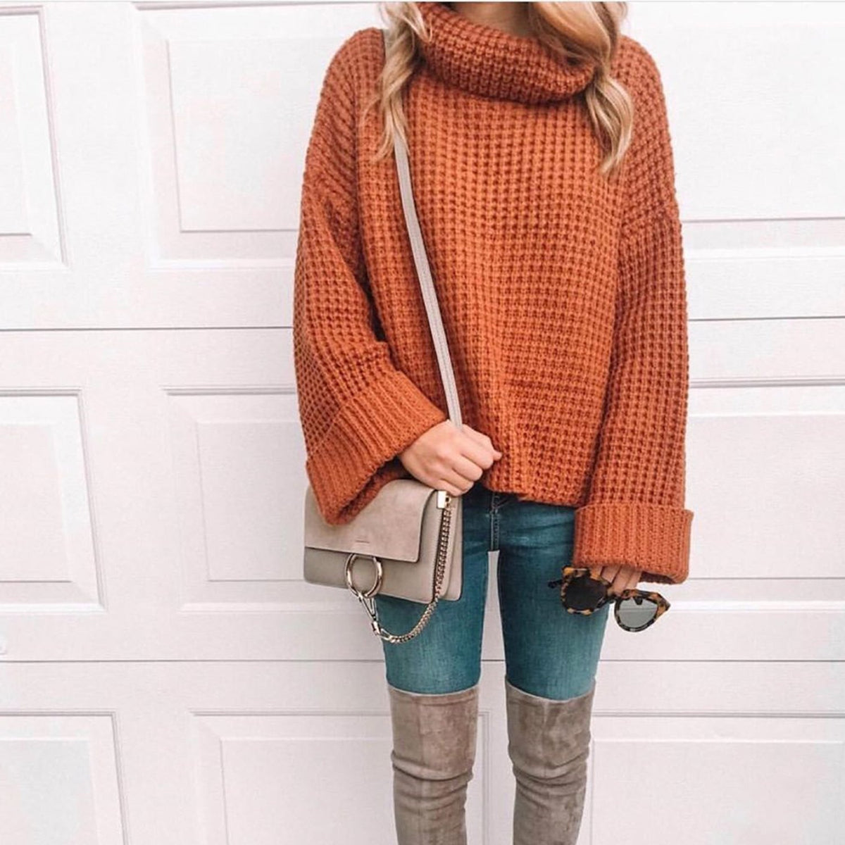Cozy Ladies Crew Neck Winter Pullover Sweater