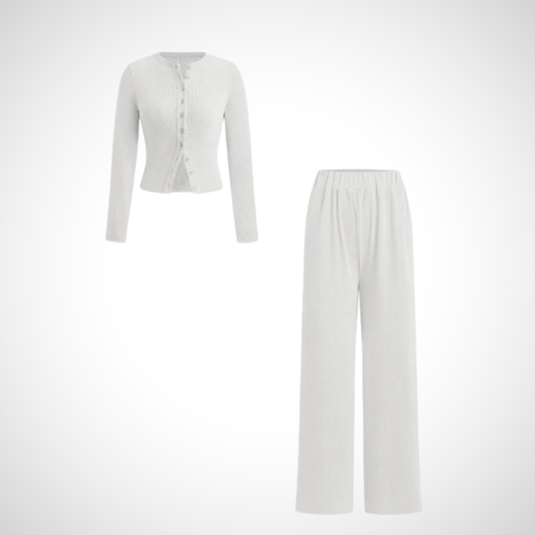 Elegant 2 Piece Button Down Set - OutfitLondon