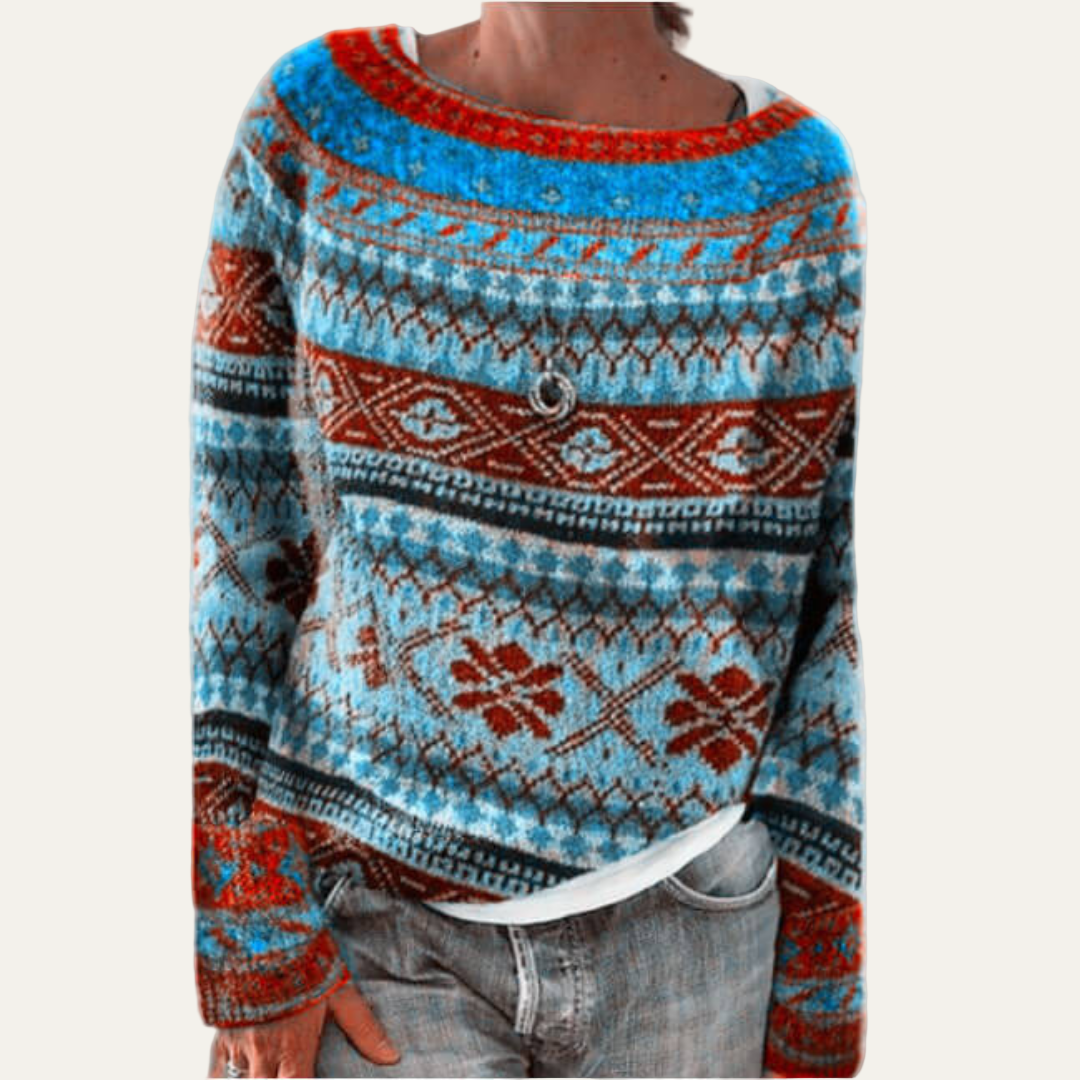 Ladies Classic Patterned Pullover Sweater