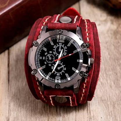 Classic Leather Mens Watch | Brown Handmade Strap