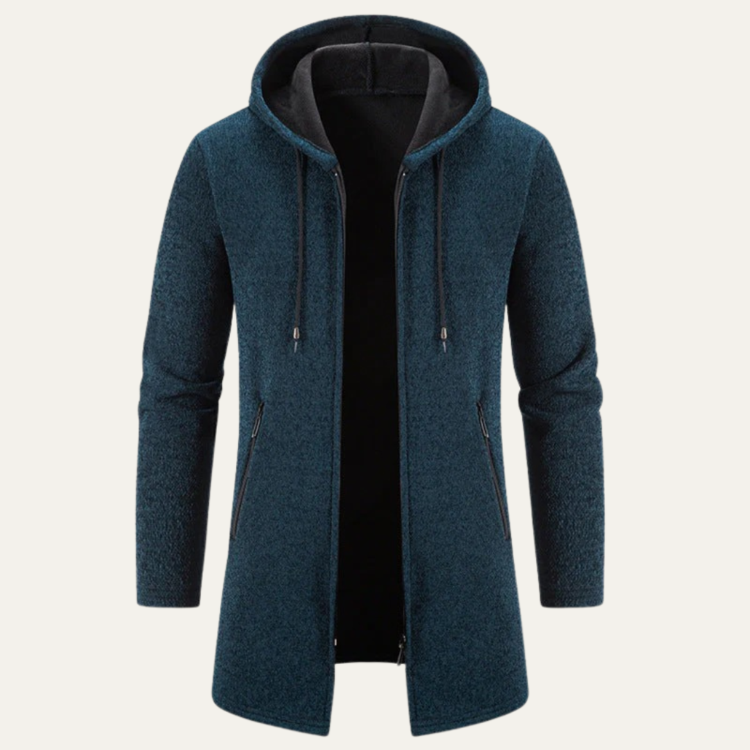 Men's Oversized Quilted Hoodie Zip Up Jacket