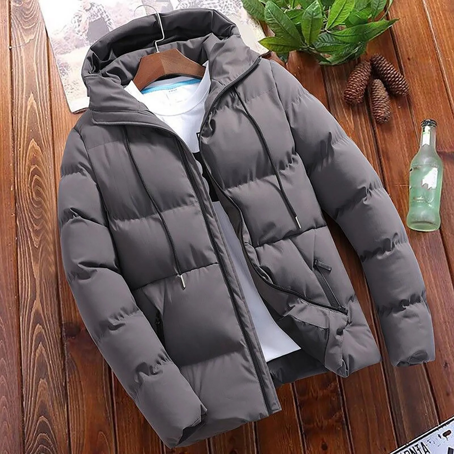 Waterproof Mens Insulated Jacket with Zip - OutfitLondon