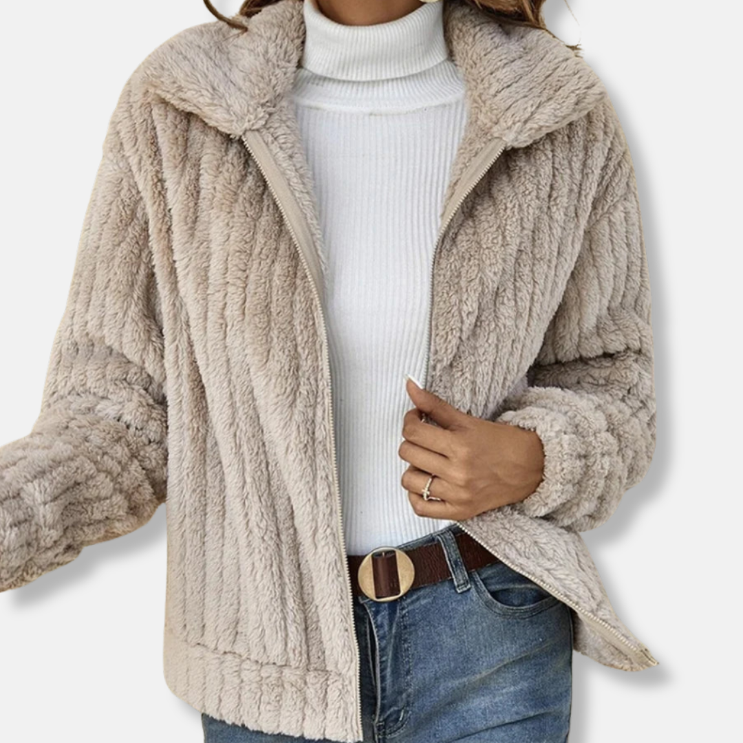 Soft Fleece Bomber Jacket | Casual Fit Coat - OutfitLondon