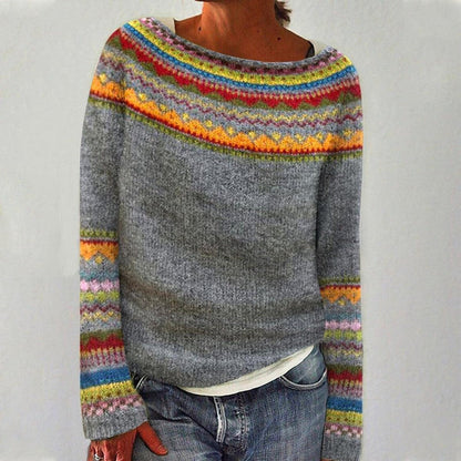 Cozy Bright Crew Neck Winter Sweater for Ladies - OutfitLondon