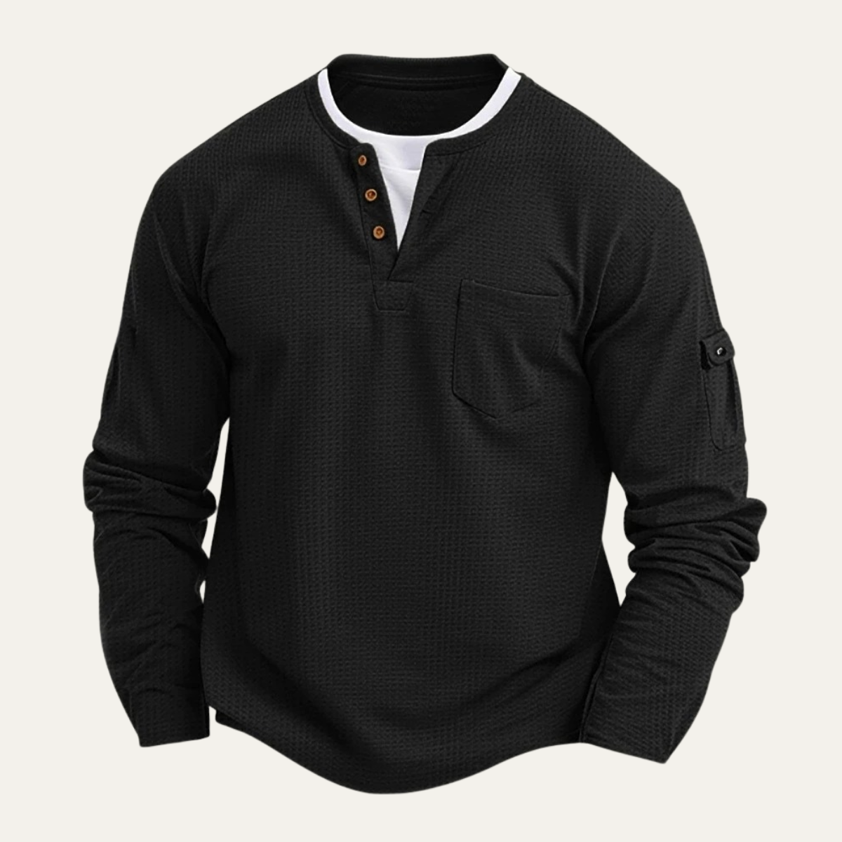Relaxed Fit Men's Waffle Knit Casual Shirt - OutfitLondon