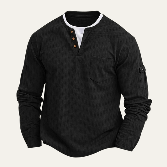 Relaxed Fit Men's Waffle Knit Casual Shirt - OutfitLondon