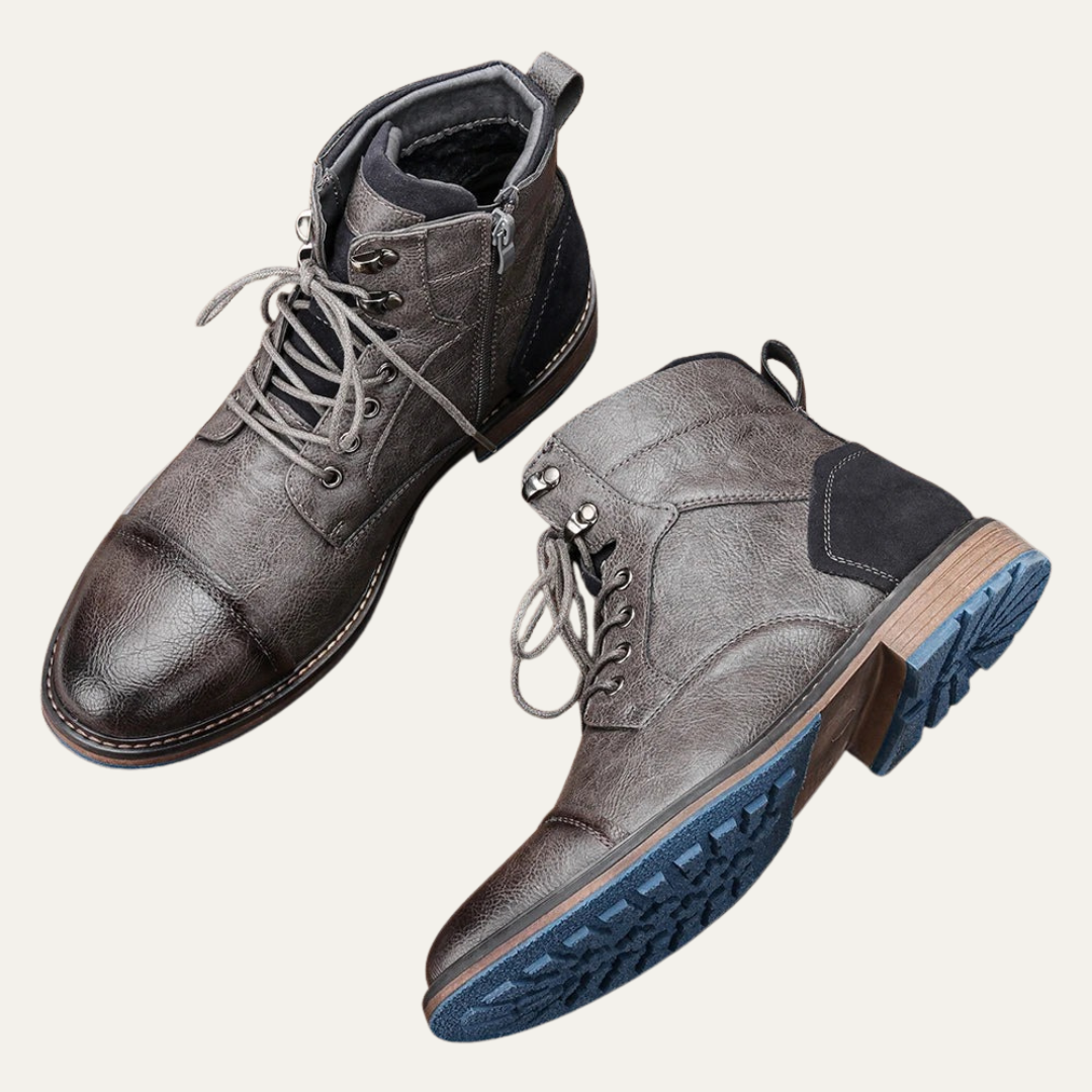 Men's Embossed Slip On Ankle Boots Croc Style