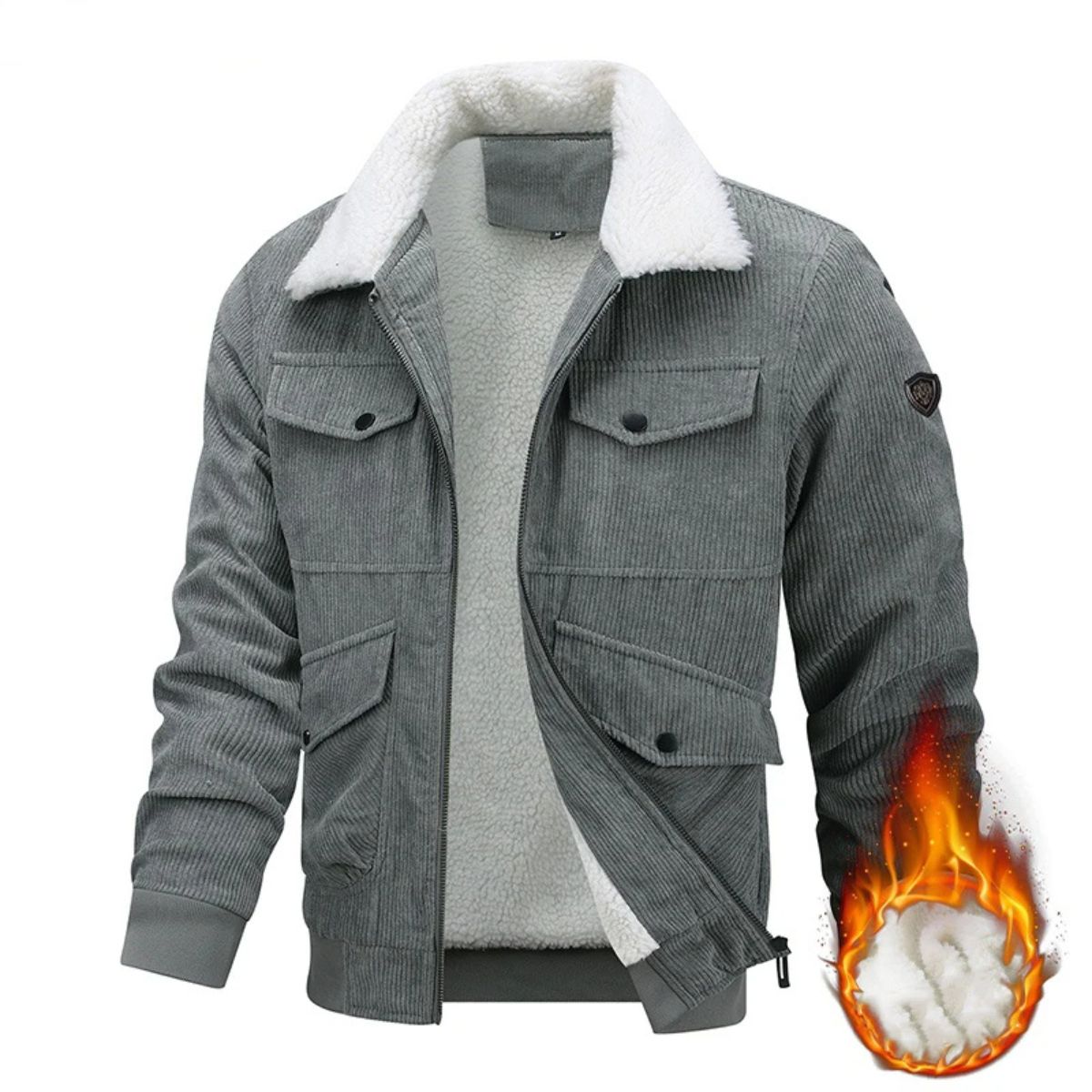 Warm Fleece Lined Classic Corduroy Mens Jacket